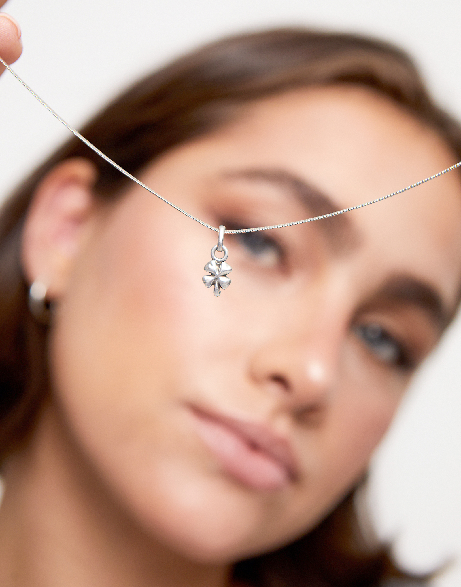 Clover-shaped charm, Silver, large thumbnail